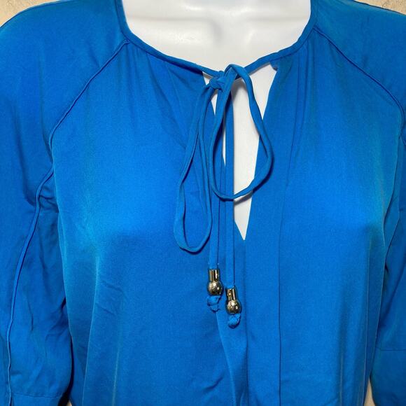 Diane Von Furstenberg Apona Silk Blend Tunic Dress In Electric Blue DVF Size 6 - Picture 13 of 16